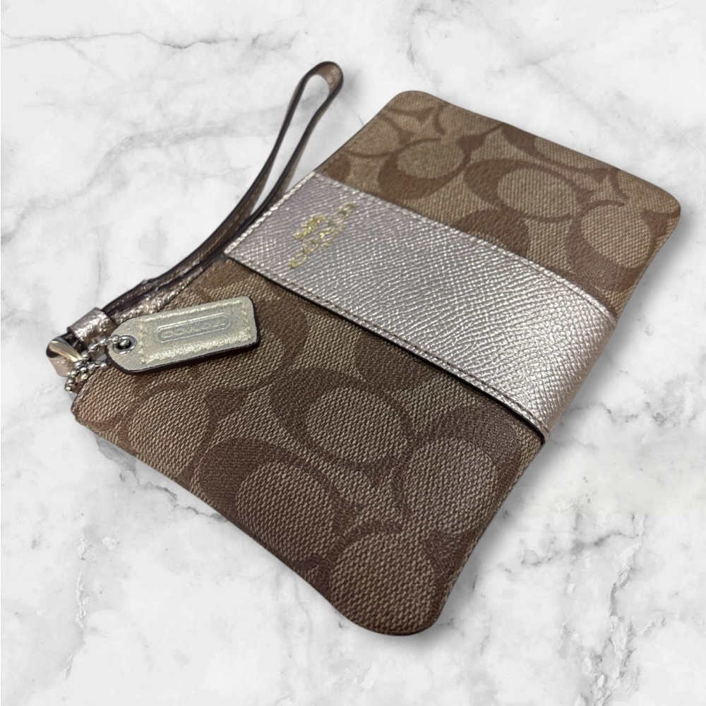 Coach Metallic Silver and Brown Accessory - Picture 5 of 7